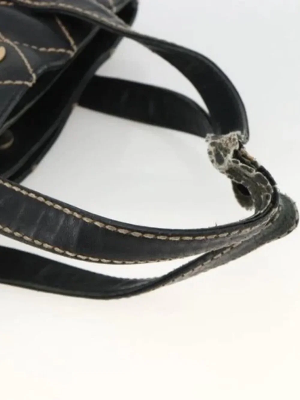CHANEL Matelasse Wild stitch Tote Bag Leather Black Gold CC Auth AMZ509